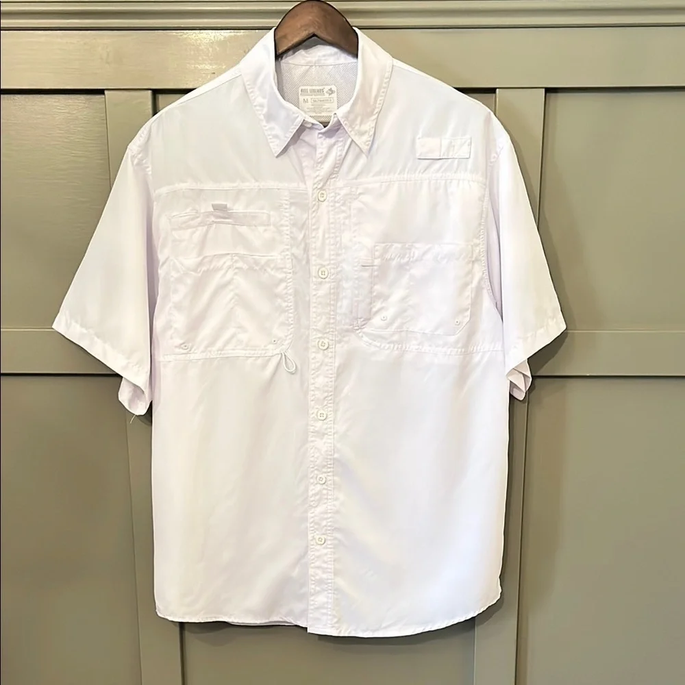 Reel Legends Saltwater II Short Sleeve Shirt Fishing Vented Outdoor White Medium